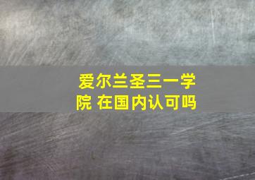 爱尔兰圣三一学院 在国内认可吗